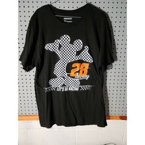 Disney nascar 28 Mickey checker shirt